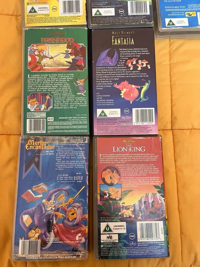 Lote 9 Películas VHS Disney Clásicos Inglés