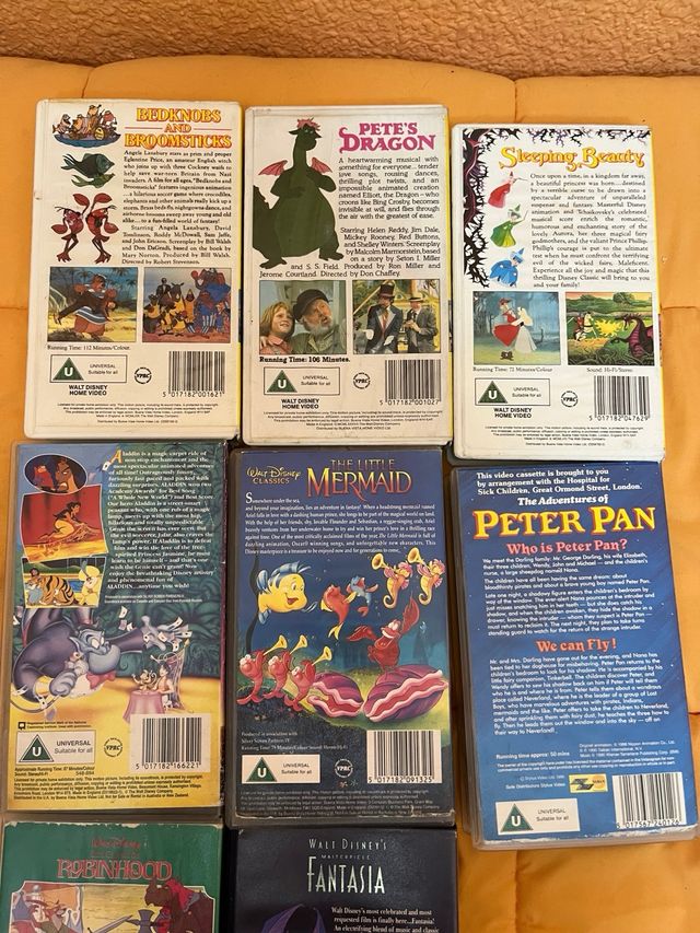Lote 9 Películas VHS Disney Clásicos Inglés