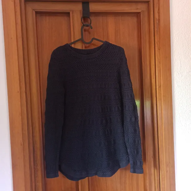 Jersey algodón trenzado azul marino