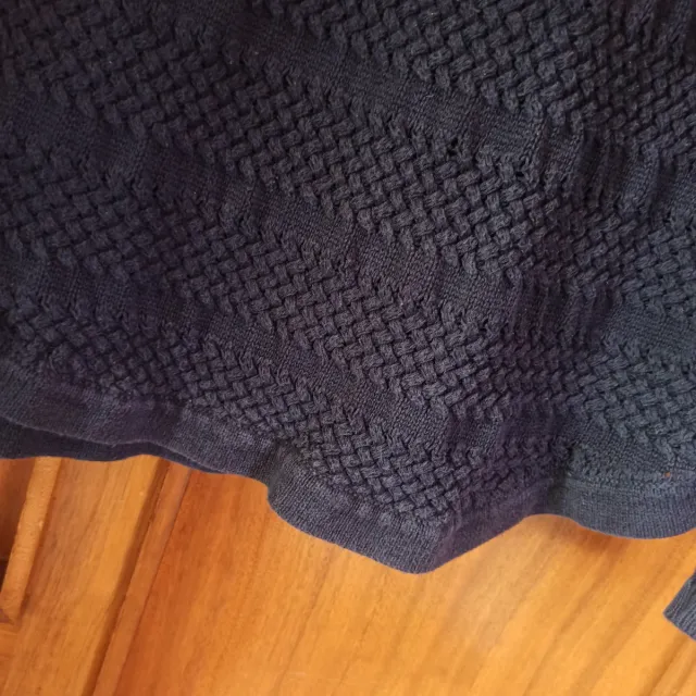 Jersey algodón trenzado azul marino