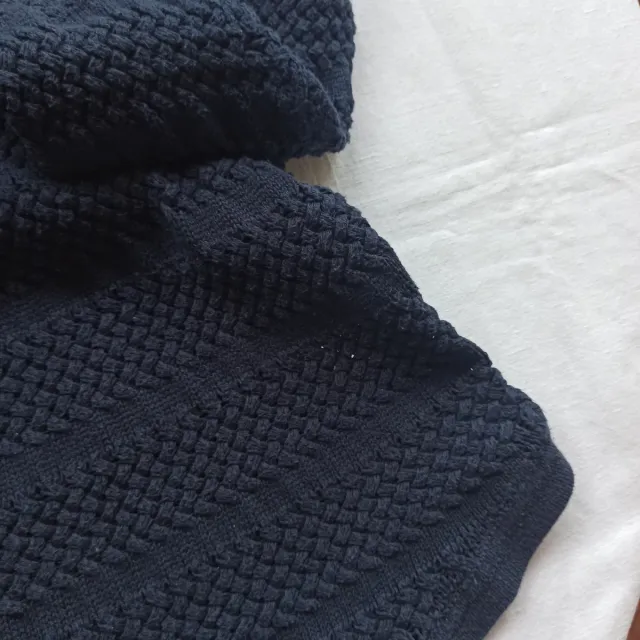 Jersey algodón trenzado azul marino