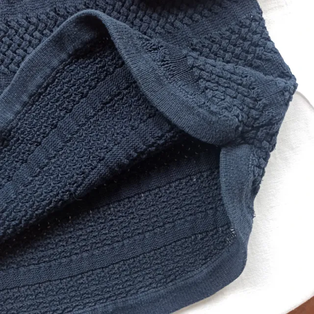 Jersey algodón trenzado azul marino