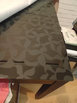 Mesa cristal extensible de 140 a 200 mts + 6 silla