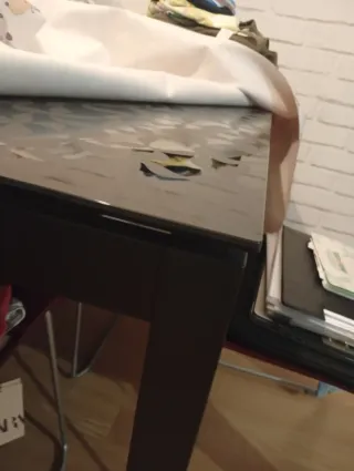 Mesa cristal extensible de 140 a 200 mts + 6 silla