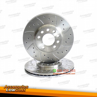 KIT DE 2 DISCOS DE FRENO PERFORADOS Y RANURADOS 3