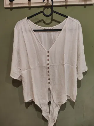 Blusa Stradivarius blanca talla única