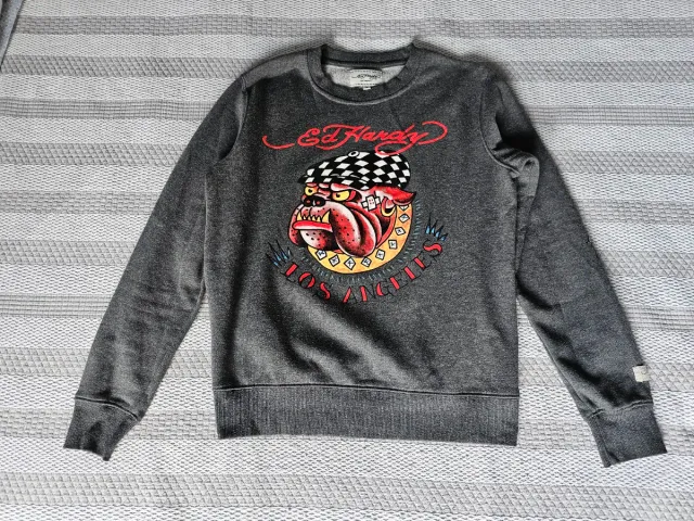 Sudadera Ed Hardy Perro Bulldog Los Angele talla S