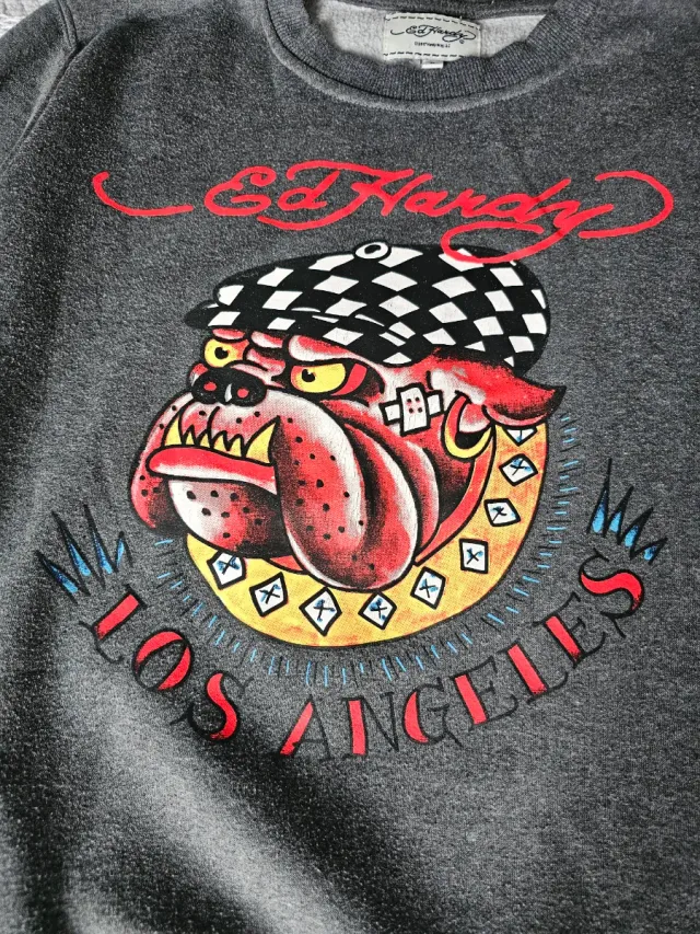 Sudadera Ed Hardy Perro Bulldog Los Angele talla S