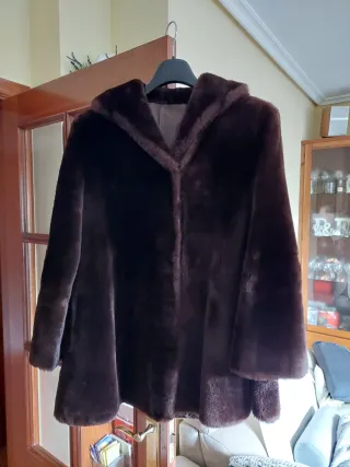 Chaqueta piel mutón mujer marrón