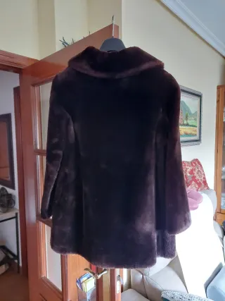 Chaqueta piel mutón mujer marrón