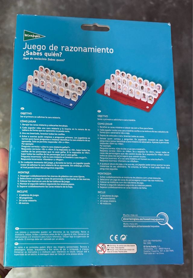 Juego de mesa ¿Sabes quién? El Corte Inglés