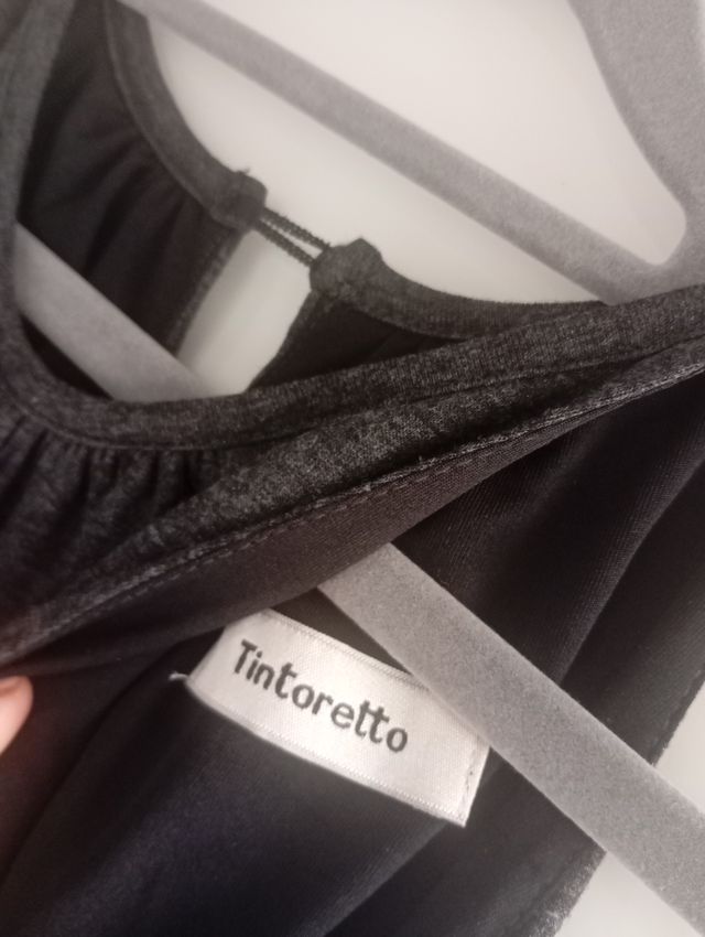 Vestido midi cuello halter gris tintoretto