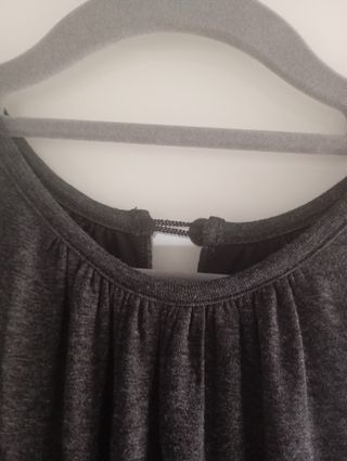 Vestido midi cuello halter gris tintoretto