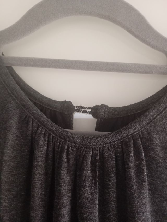 Vestido midi cuello halter gris tintoretto