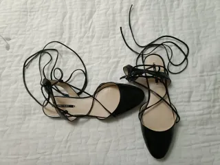 Bailarinas Zara Negras con Tiras