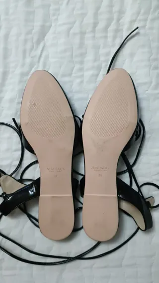 Bailarinas Zara Negras con Tiras