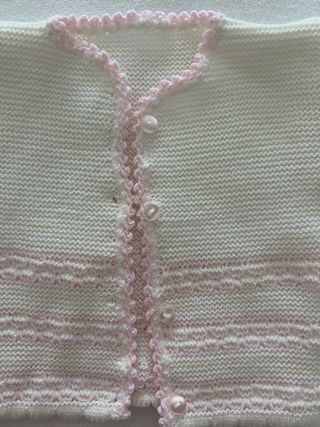 Casaco de bebé branco e rosa