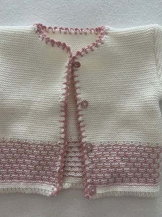 Casaco de bebé branco e rosa