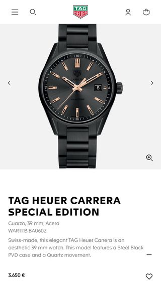 TAG Heuer Carrera Edición Especial Negra/Dorada
