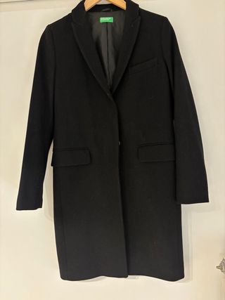 Abrigo paño negro United Colors of Benetton T40