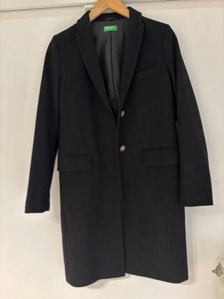 Abrigo paño negro United Colors of Benetton T40