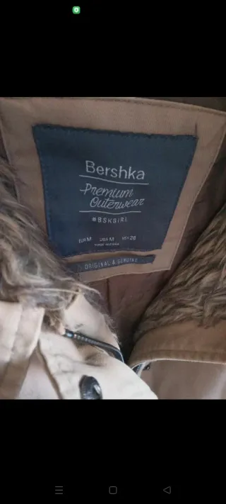 Abrigo Bershka marrón claro Talla M