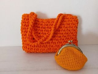 Bolso baguette nuevo crochet naranja