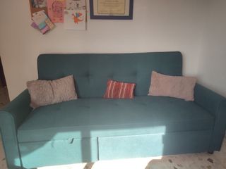 Sofá Cama Azul/Verde