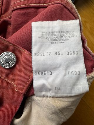 2 vaqueros Levi's de los años 90. Tallas W28 y W29