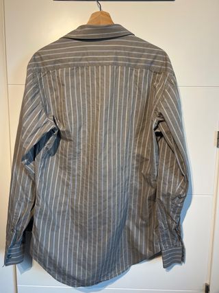 Camisa Zara Hombre Raya Gris Talla XL