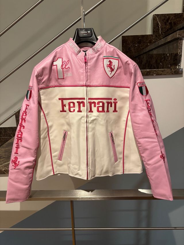 Giacca unisex Ferrari rosa e bianca - Taglia S