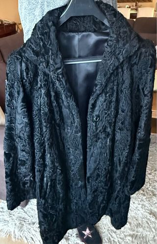 Abrigo Piel Astracán Negro