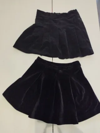 Falda de terciopelo negra niña