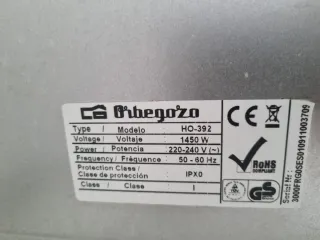 Horno Eléctrico Orbegozo Sobremesa.