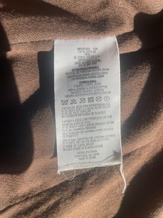 Chaqueta efecto ante marrón piel auténtica