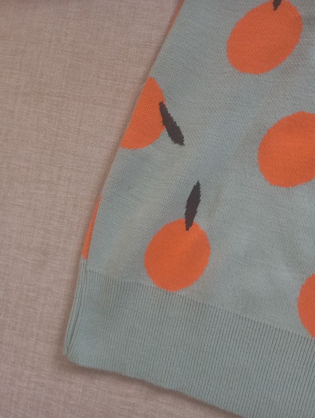 Vestido Seemore oversize verde y naranja