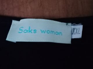 Top mujer negro con flores rosa XXL