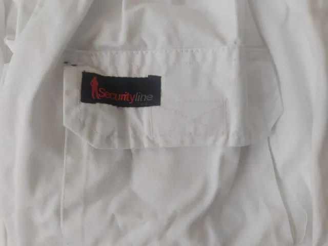 Lote 13 pantalones de trabajo azules y blancos