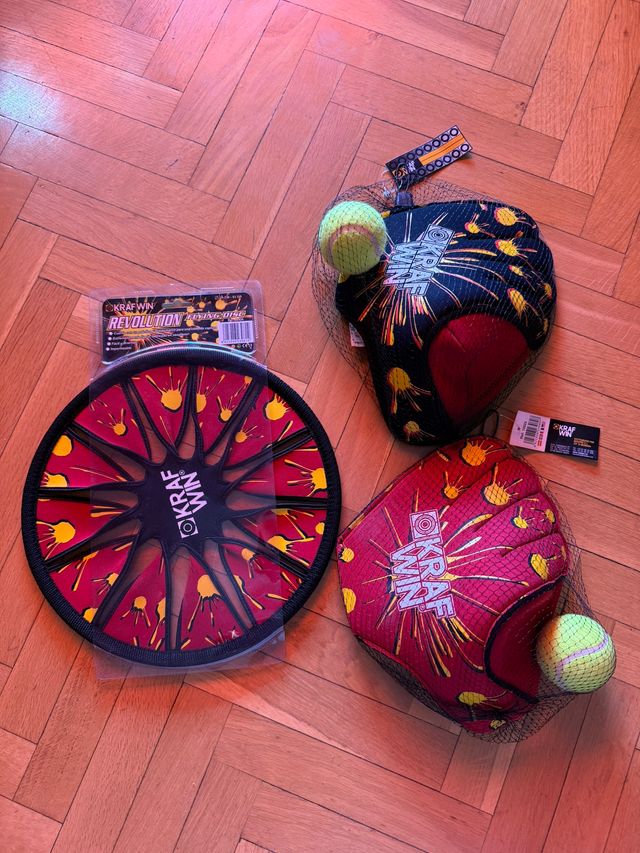 Juguetes Krafwin: Frisbee y Guantes beisbol. Niños