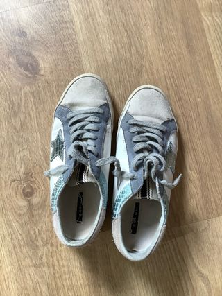 Zapatillas Corina Estrella Gris y Blanco