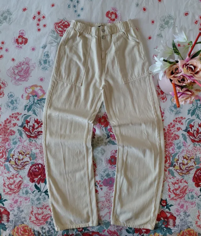 Jeans baggy bianchi donna