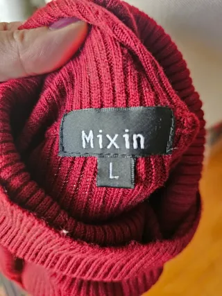 Maglione donna collo alto borgogna tg L