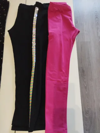 Mallas niña negro y rosa