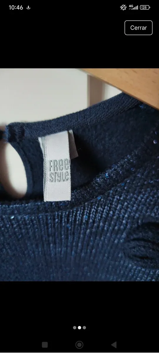 Maglione da bambina lavorato a maglia con paillettes taglia 10