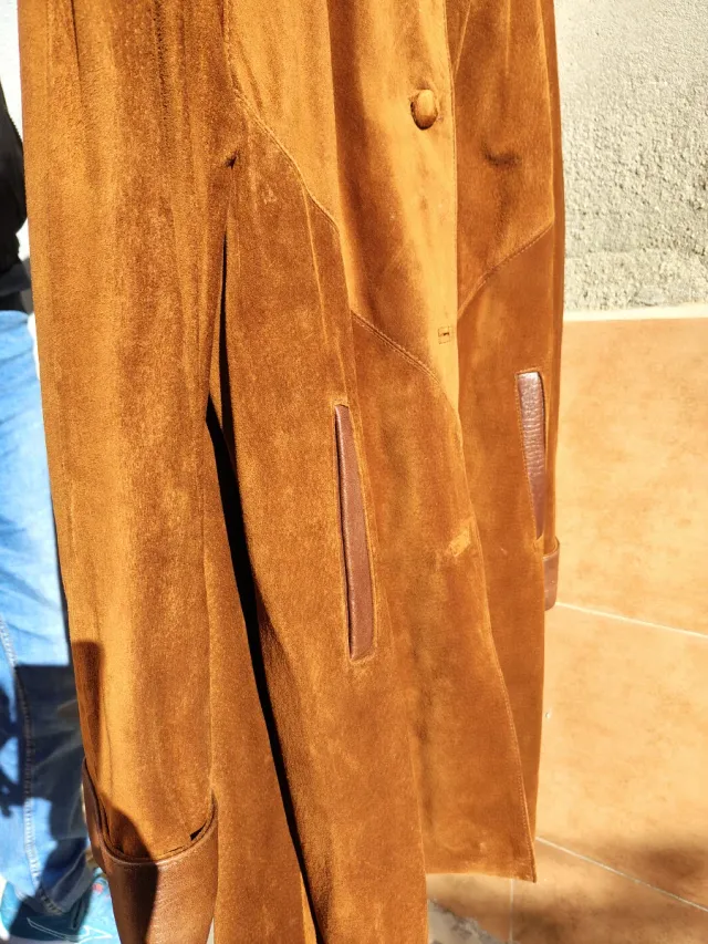 Abrigo de ante marrón vintage