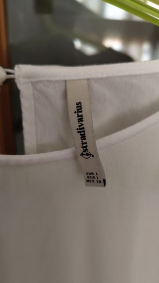 Blusa Stradivarius Blanca Manga Larga