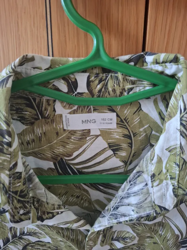 Camisa Hojas Verdes 11-12 Años mango