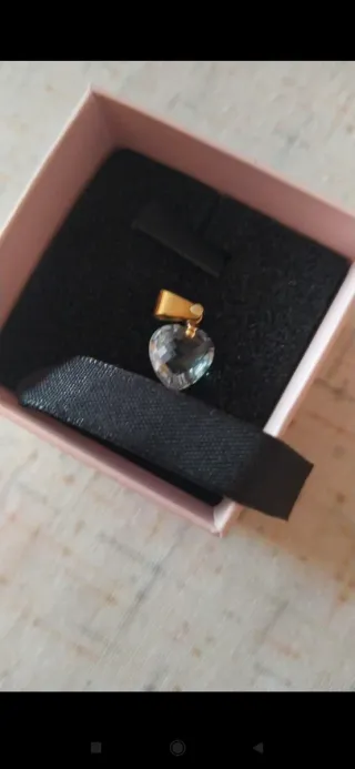 Ciondolo cuore cristallo con oro