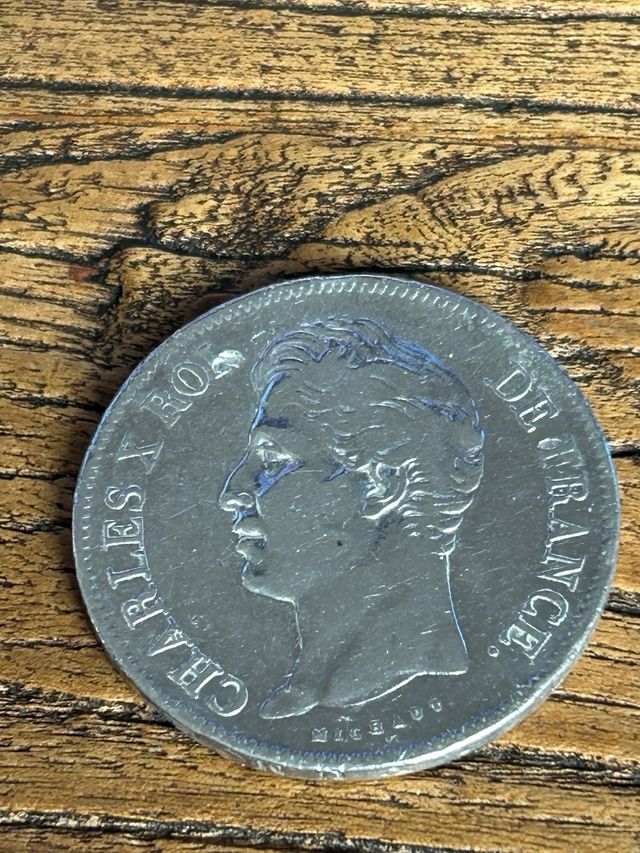 Moneda Plata Francia 1827 BB