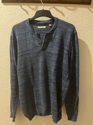 Jersey Corte Inglés Azul Botones Talla M